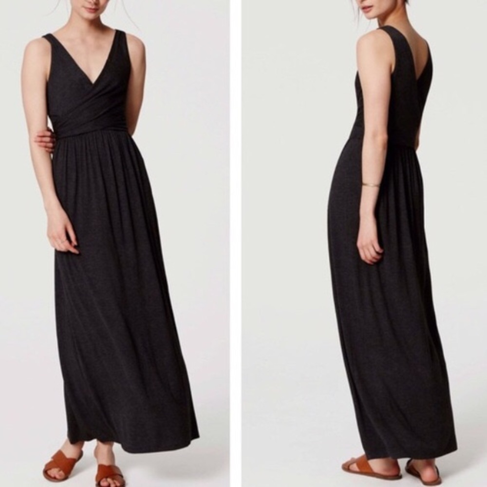 Loft heather gray maxi dress